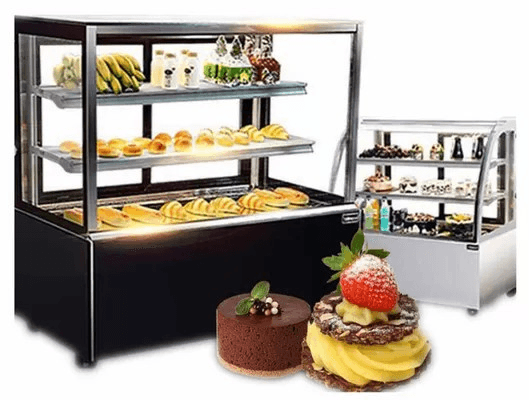 Commercial Display chiller fridge 36" x 26" premium food grade ss and crystal glass squares shaped